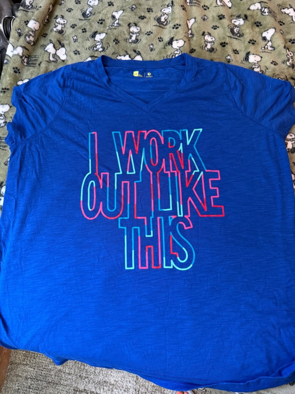 Men's Blue Graphic Workout Tee - I Work Out Like This